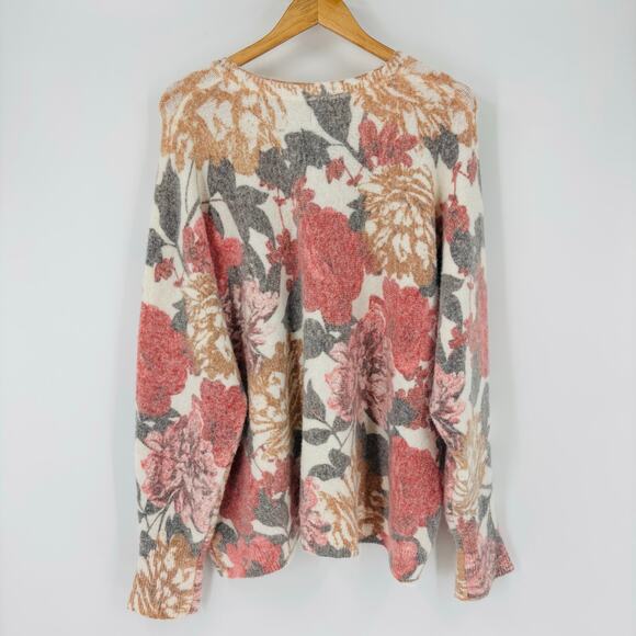Joie Floral Sweater Size 3XL XXXL Multicolor Womens Soft Cozy Boxy Pullover - Picture 1 of 8